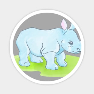 Baby Blue Rhino Magnet